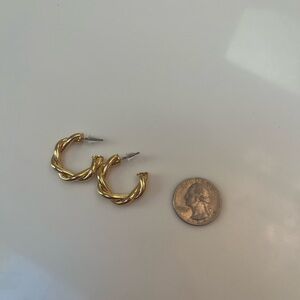 EUC Tuckernuck Gold Twisted Hoop Earrings
